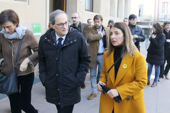 Meritxell Budó campaigning alongside Catalan president Quim Torra